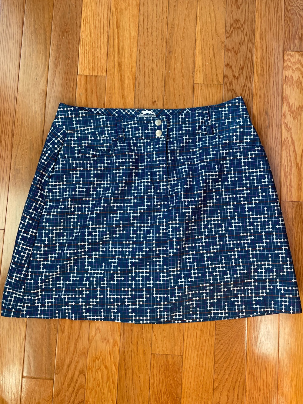 Slazenger Navy and White Patterned Golf Skirt